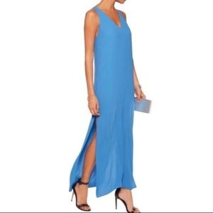 alice + olivia grady high slit dress lt blue nwt m